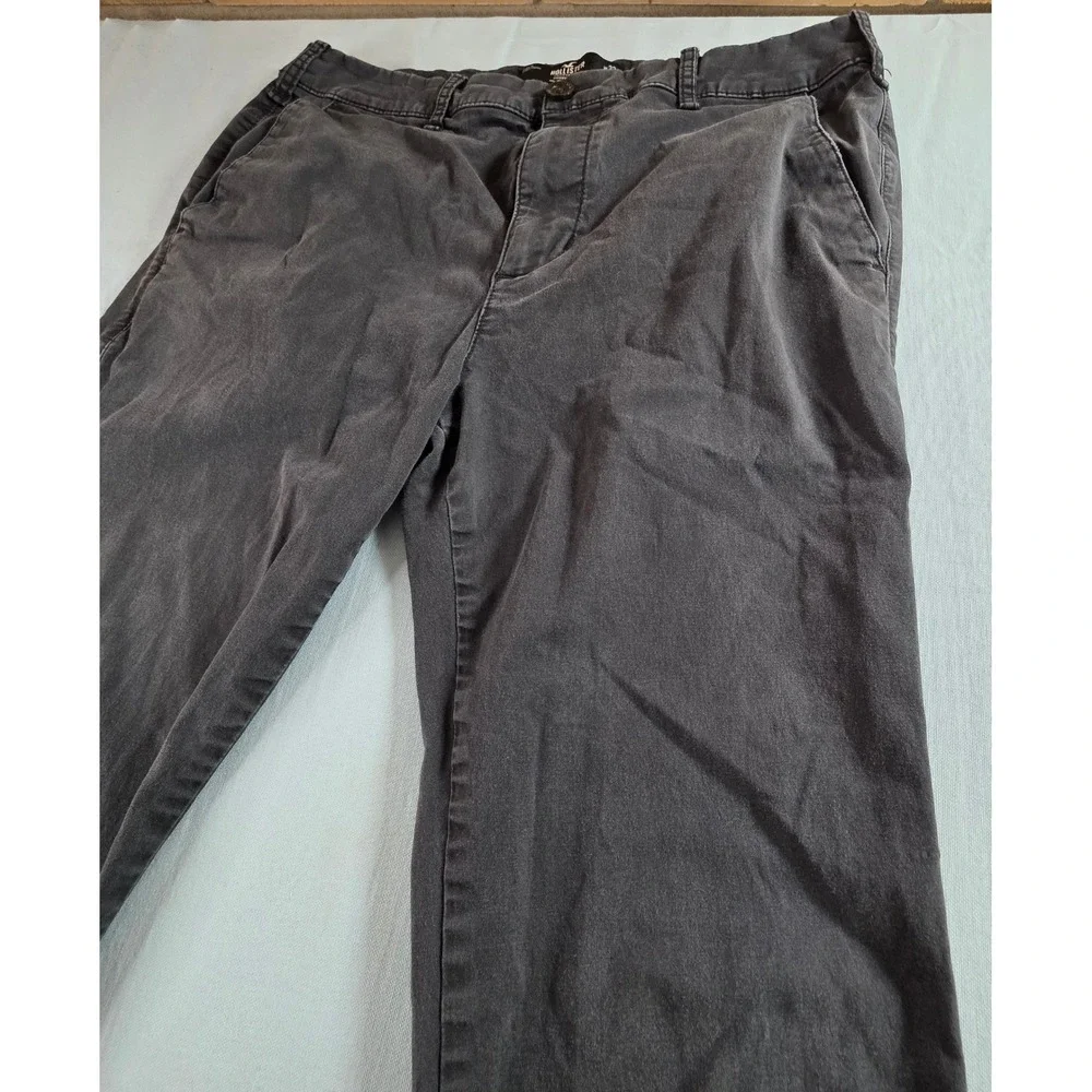 Hollister Epic Flex Skinny Chino Pants Mens 33x32 Charcoal Gray Stretch Twill
